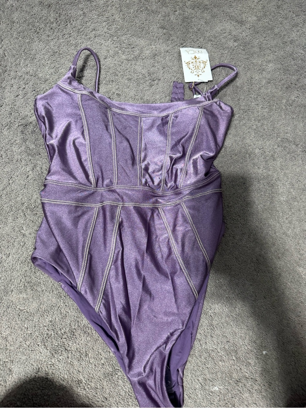 BECCA Shimmery Lavender Purple One-Piece Swimsuit